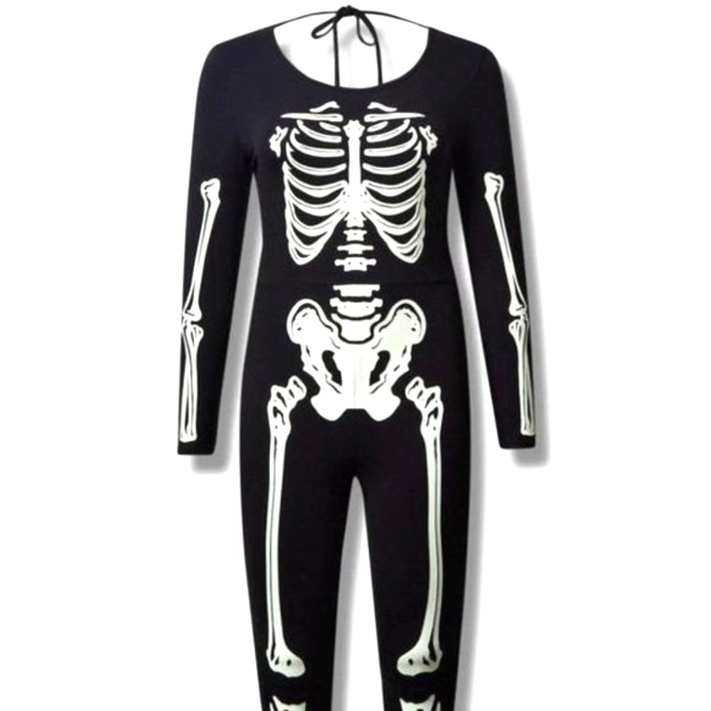 ❤️NWT VINTAGE TORRID GLOW IN THE DARK SKELETON BODYSUIT HALLOWEEN COSTUME 4X - Picture 6 of 9